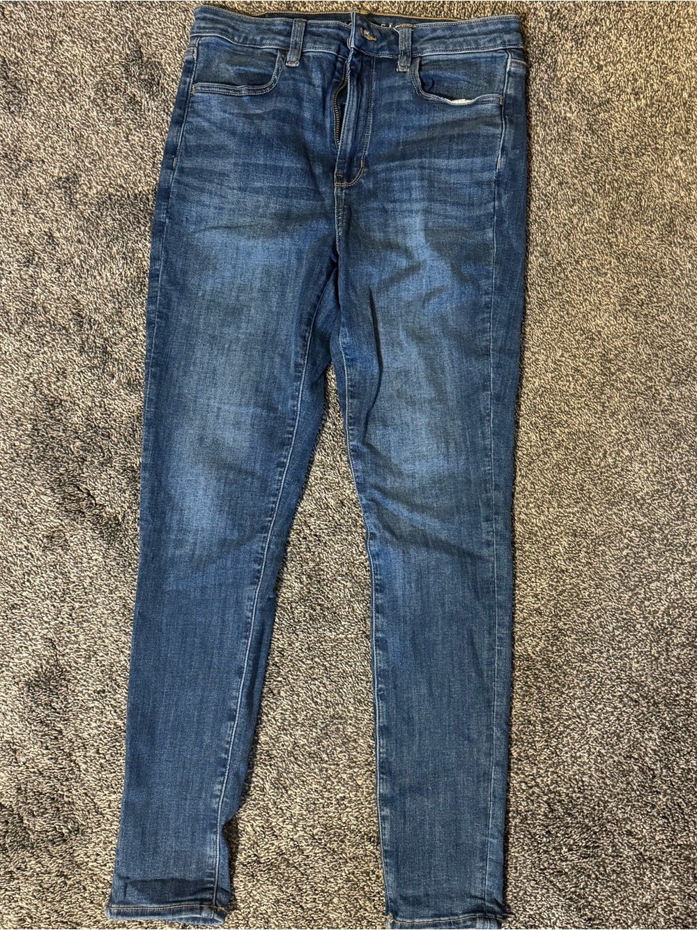 American Eagle Outfitters Super Hi-Rise Jegging Blue Skinny Stretch Jeans